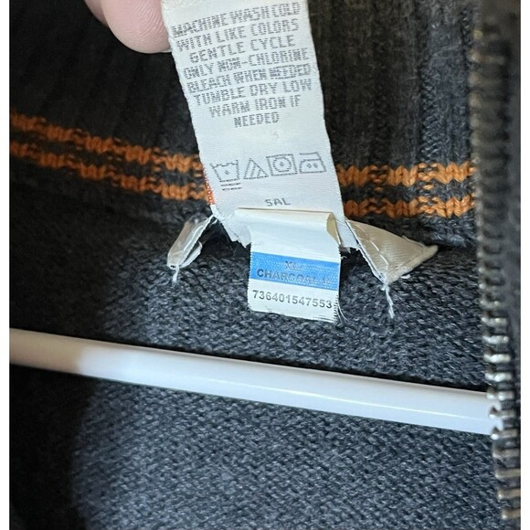 Dockers Mens XL Gray Long Sleeve 1/4 Zip Up Pullover Sweater 100% Cotton Used - Picture 3 of 5